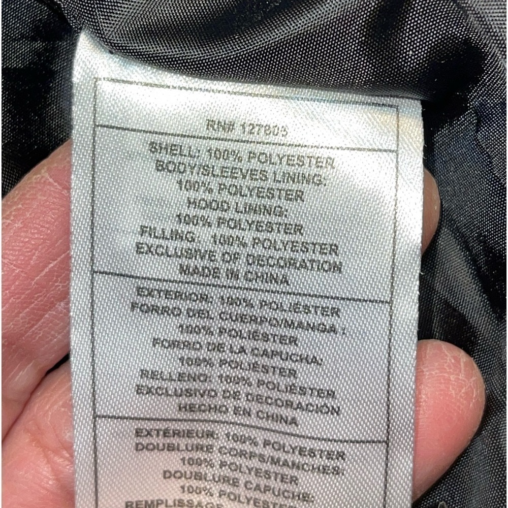 NWT- Reebok Full zip long puffer, water resistant. Size S/Ch - Picture 7 of 7